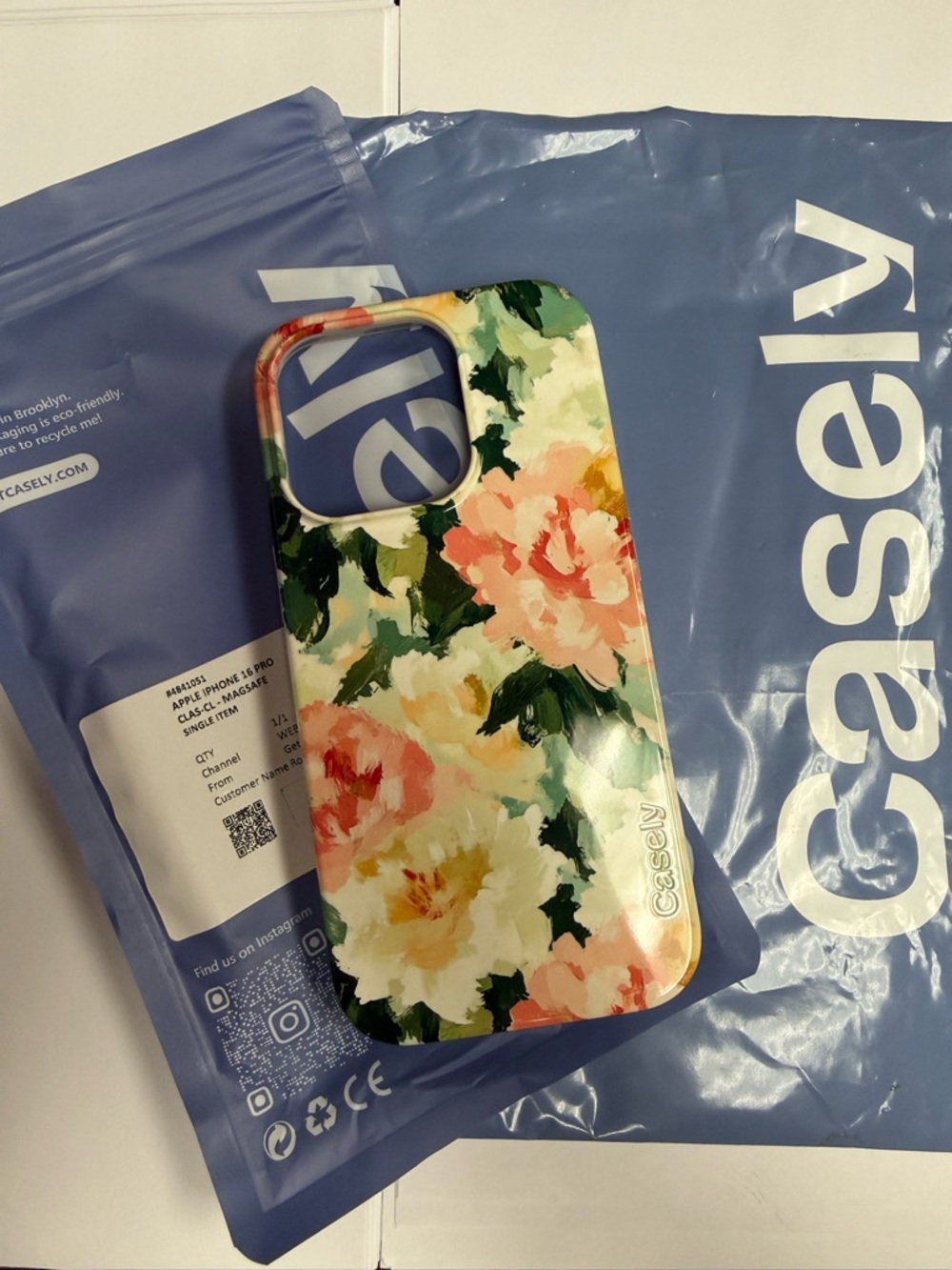 Casely Floral Protective Phone Case — Cream & Green Botanical Print